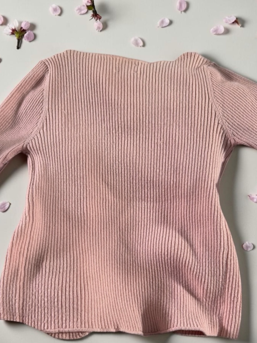 ASOS Pale Pink Ribbed Button-Front Cardigan - Picture 3 of 6